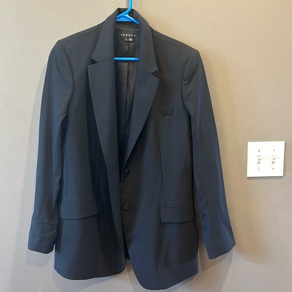 Theory Jackets & Blazers - THEORY WOOL BLAZER BLACK SIZE 10
